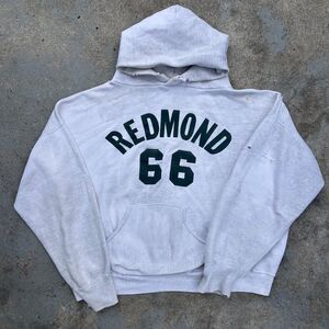 American-vintage Men's Grey and White Hoodie